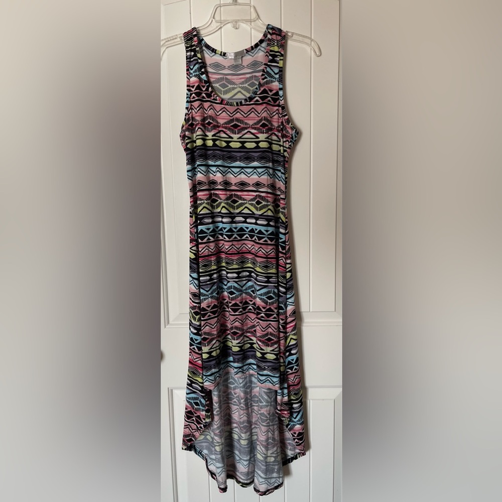 Chic Multicolor Geometric Dress